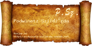 Podwinetz Szilárda névjegykártya